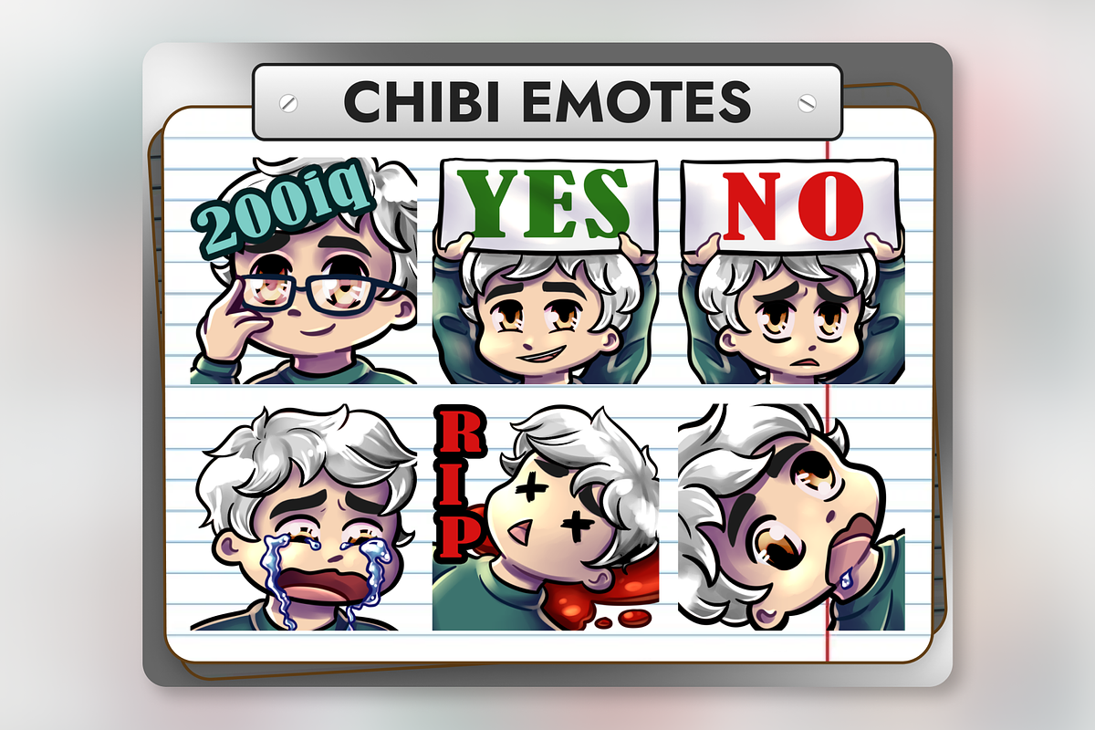 12 Blonde Hair Chibi Boy Emotes, an Illustration by Custom Fonts & Patterns (Photo 2 of 12)