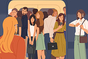 People in full subway car, a Transportation Illustration by Good Studio (Thumbnail 2 of 3)