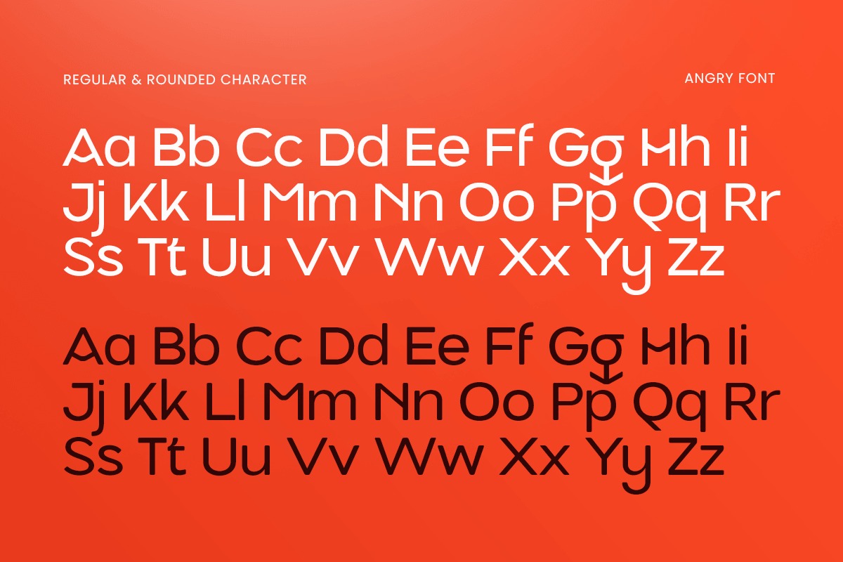 Angry - Unique Corporate Logo Font, a Sans Serif Font by Hamz Studio (Photo 11 of 12)