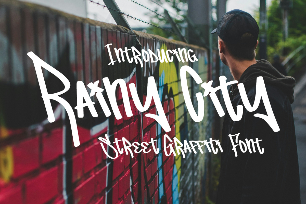 Rainy City - Graffiti Font, a Handwritten Font by tebaltipislab (Photo 1 of 9)