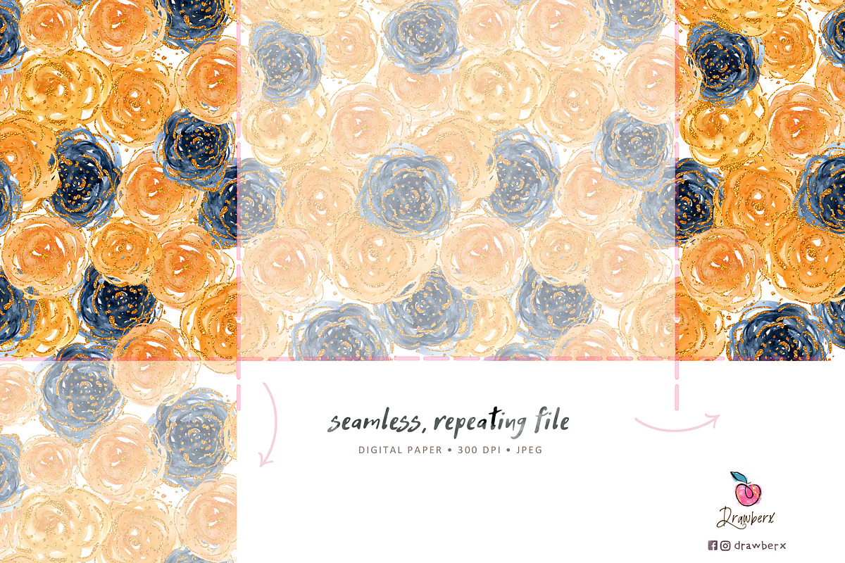 Boho Floral Seamless patterns 019, a Pattern Graphic by Drawberx (Photo 2 of 9)