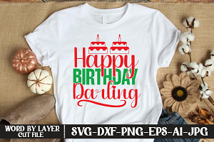 Happy Birthday Darling SVG CUT FILE