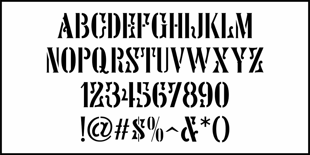 Royal Stencil JNL, a Sans Serif Font by Jeff Levine Fonts (Photo 3 of 5)