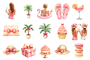 Coquette Pool Party Clipart, a Decorative Illustration by Anca Digital Vibe (Thumbnail 5 of 7)