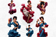 Flamenco dancer spanish woman Set, a Person Illustration by ThatsDesignArt (Thumbnail 7 of 10)