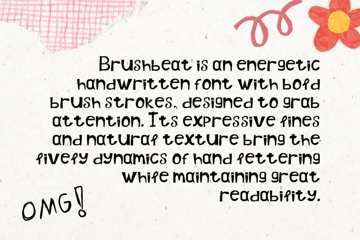 Brushbeat – Bold Handwritten Font, a Font by Kate Creative Studio (Photo 3 of 7)