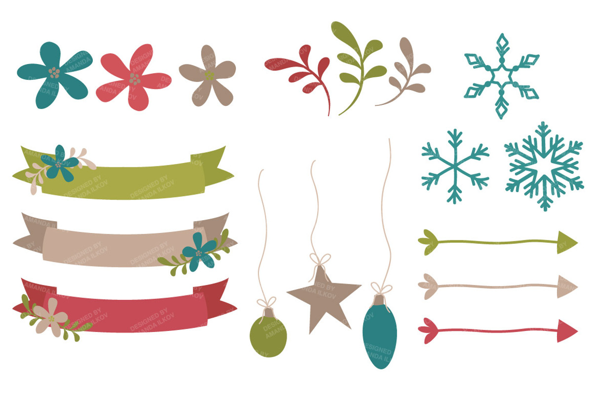 Retro Christmas Vectors & Patterns, an Illustration by Amanda Ilkov (Photo 5 of 5)