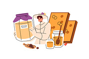 Farmers sell on local market concept, a Food Illustration by PaperTrident (Thumbnail 5 of 7)