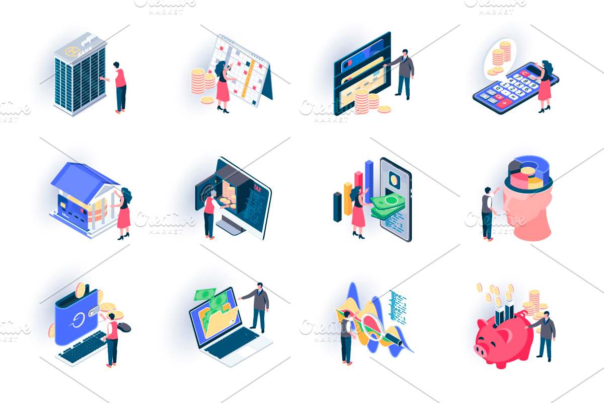 Unique Isometric Icons Pack, an Outline Icon by alexdndz (Photo 3 of 21)
