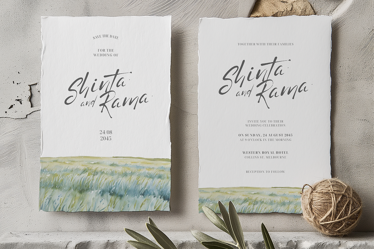 Landscape Wedding Invitation Card, an Invitation Template by kin9candra (Photo 4 of 8)