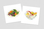 Salad set and backgrounds, a Food Illustration by Good Studio (Thumbnail 8 of 9)