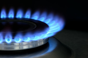Natural gas burning on gas stove featuring natural gas, flame, and fire