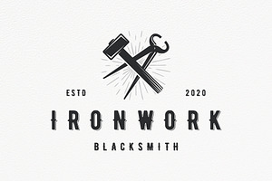 Blacksmith Tools Logo Template