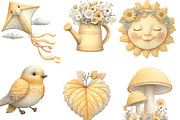 Whimsical Yellow Spring Clipart, an Illustration by Designking (Thumbnail 3 of 5)