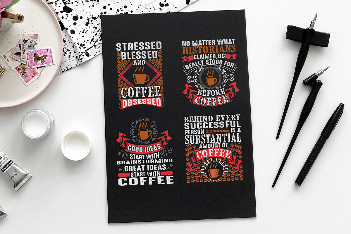 Coffee Quotes SVG Cutting Vol 4, a Decorative Illustration by Tosca Digital (Photo 2 of 5)