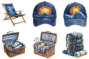 Navy Summer Outdoor Clipart, an Illustration by DreamArtGraphic (Thumbnail 4 of 4)