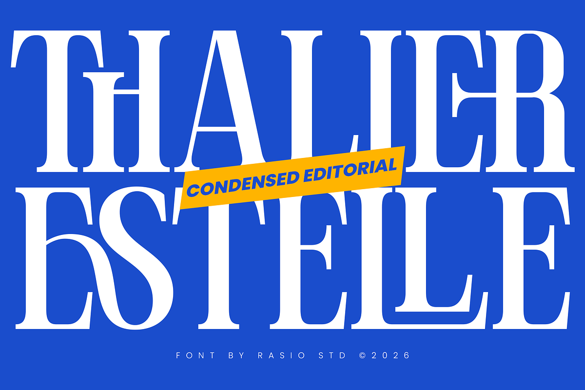 Thalier Estelle Condensed Font, a Serif Font by Rasio Studio (Photo 1 of 10)