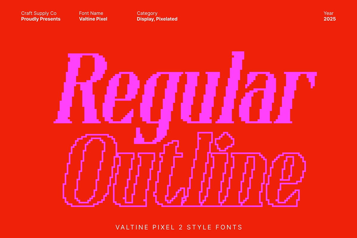 Valtine Pixel, a Serif Font by Craft Supply Co. (Photo 4 of 8)