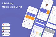 Job Hiring Mobile App UI Kit, an UI Kit Template by Betush