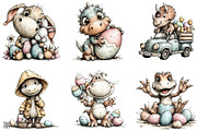 Watercolor Easter Dinosaur Clipart, an Illustration by Sublimation Artist (Thumbnail 4 of 7)