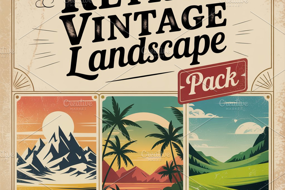 Retro Vintage Landscape Pack, a Background Photo by Dreamanart (Photo 4 of 4)
