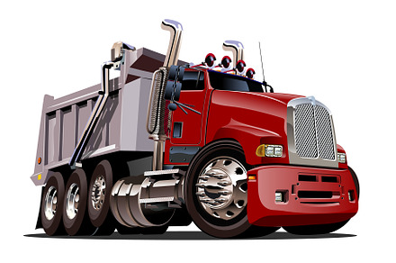 Vector Cartoon Dump Truck | Technology Illustrations ~ Creative Market