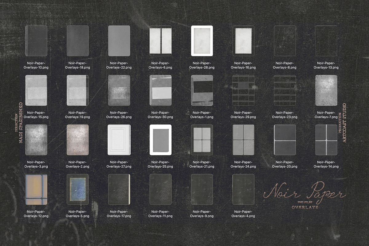 Noir Paper Overlays, a Texture Graphic by nadispasibenko (Photo 3 of 9)