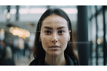 modern face recognition concept, a Technology Photo by Neirfy