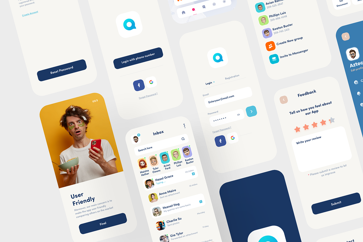 Q Message (figma), an App Template by Nik Design (Photo 9 of 10)