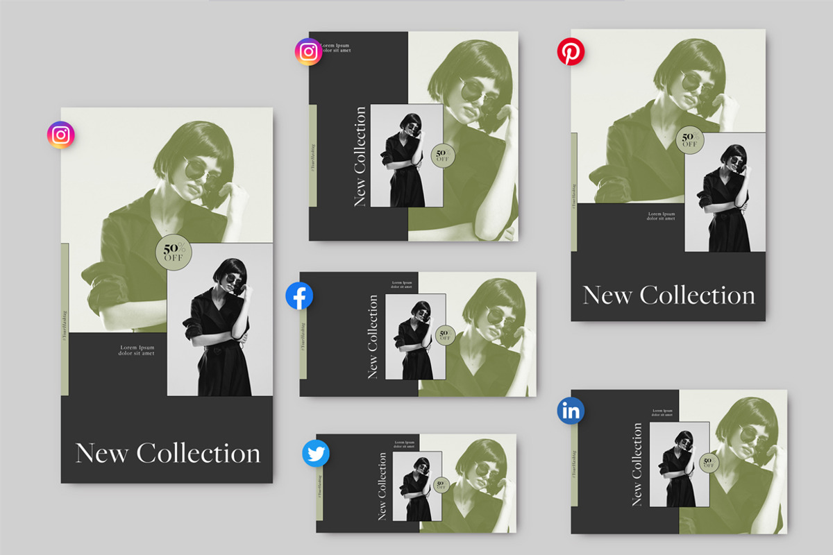 Fashion Sales Banner Set, a Social Media Template by McLittle Stock (Photo 1 of 4)