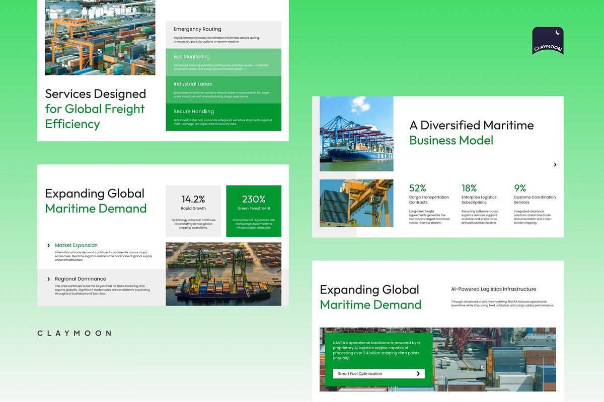 Ship Cargo Pitch Deck, a Presentation Template by Claymoon Lab (Photo 4 of 7)