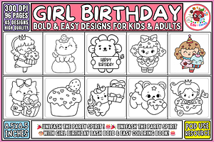 Girl Birthday Coloring Pages