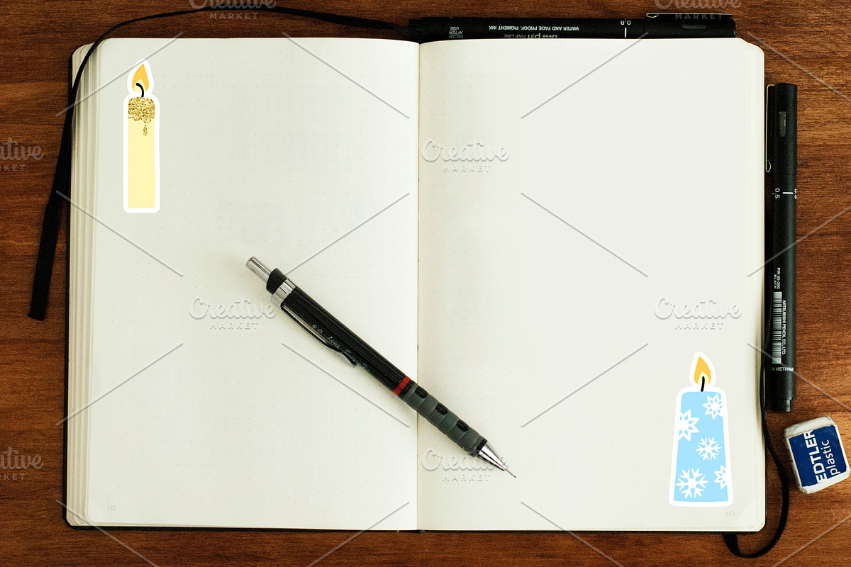 Christmas candle sticker set, an Emoji Icon by jelisua88 (Photo 7 of 7)