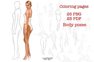 Coloring pages body template