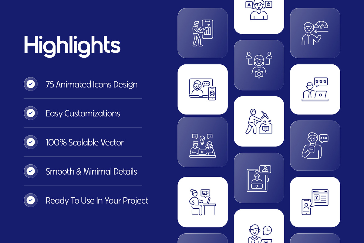 Animated Communication Icons, an Outline Icon by Prosymbols (Photo 2 of 5)