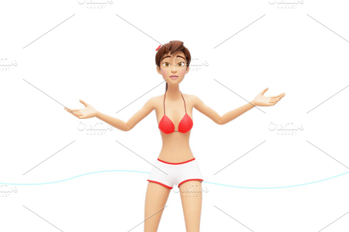 Jenny Swimsuit Character Promo Kit, a Person Illustration by Oleg Ribar (Photo 17 of 27)