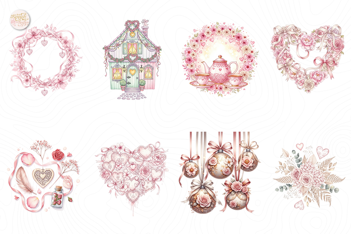 Light Pink Valentine PNG Clipart, an Illustration by KennedyStudio (Photo 2 of 5)