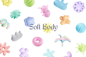 Soft Body 3D Abstract Shapes PNG