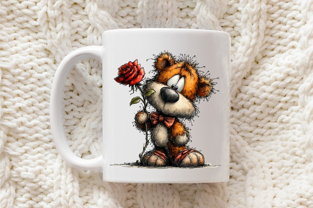 Whimsical Valentine Teddy Clipart, an Illustration by OK Design (Photo 5 of 6)