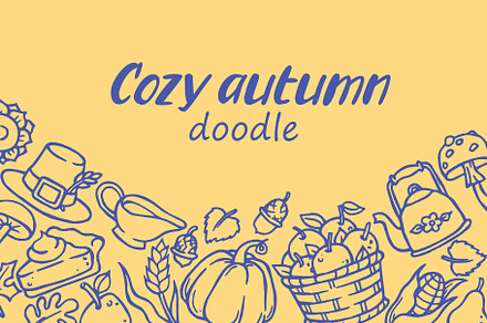 Cozy autumn. doodle collection