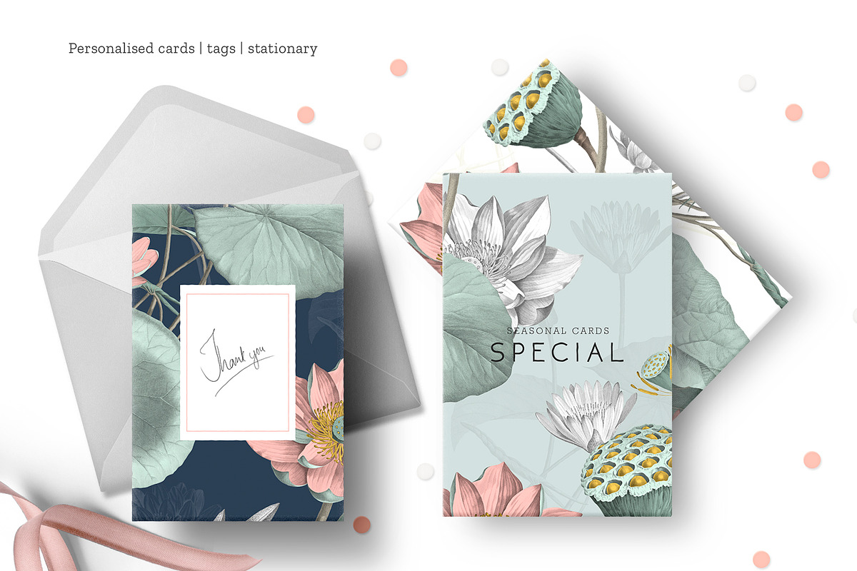 Nelumbo, Luxury Pattern & Motifs, a Pattern Graphic by TSTUDIO (Photo 7 of 9)