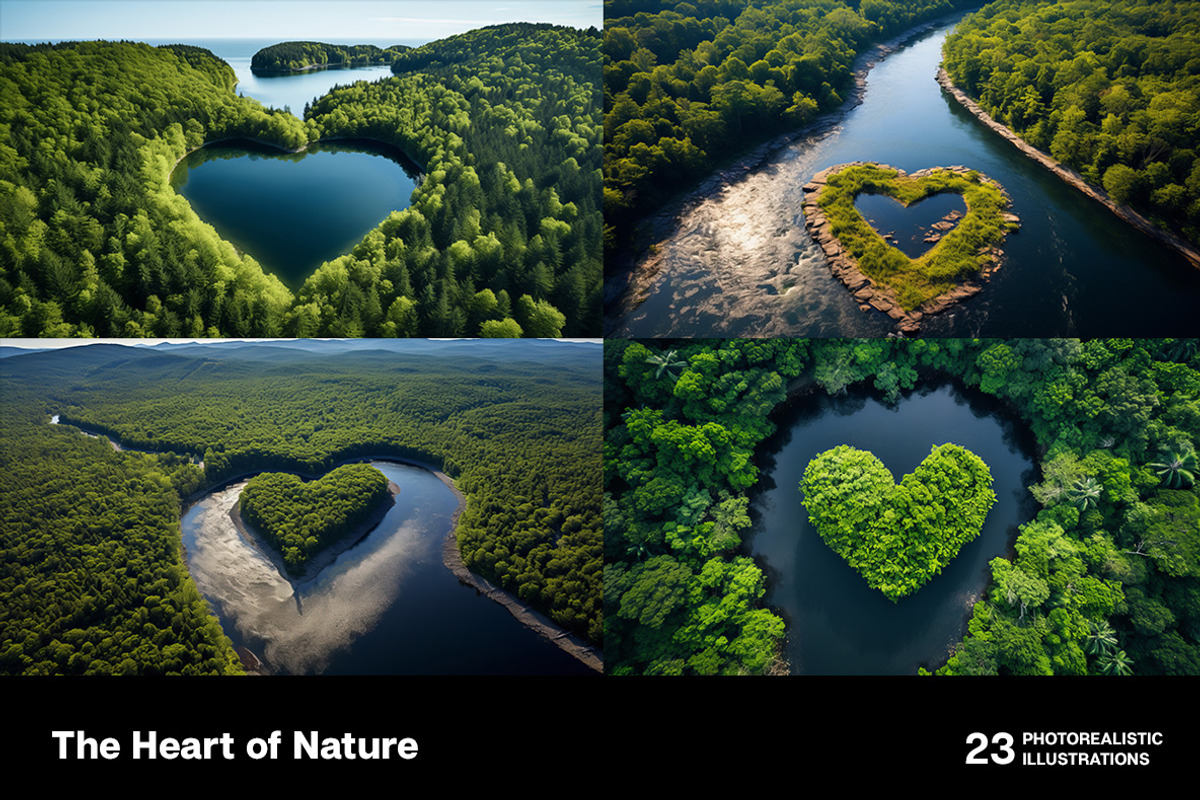 The Hearts of Nature - 23 images, a Decorative Illustration by Handmadefont (Photo 4 of 10)