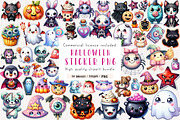 Halloween Sticker Png Bundle, an Illustration by CreationArt (Thumbnail 1 of 4)