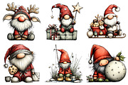 Whimsical Christmas Gnome Clipart, an Illustration by Daily.Designs (Thumbnail 4 of 5)