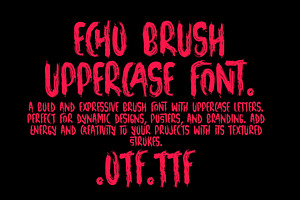 Echo Brush Upper Case Font, a Script Font by akropol