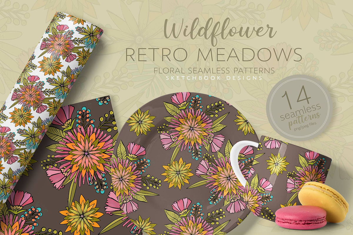 Wildflower Meadows Pattern Set, a Pattern Graphic by Sketchbook Designs (Photo 2 of 10)