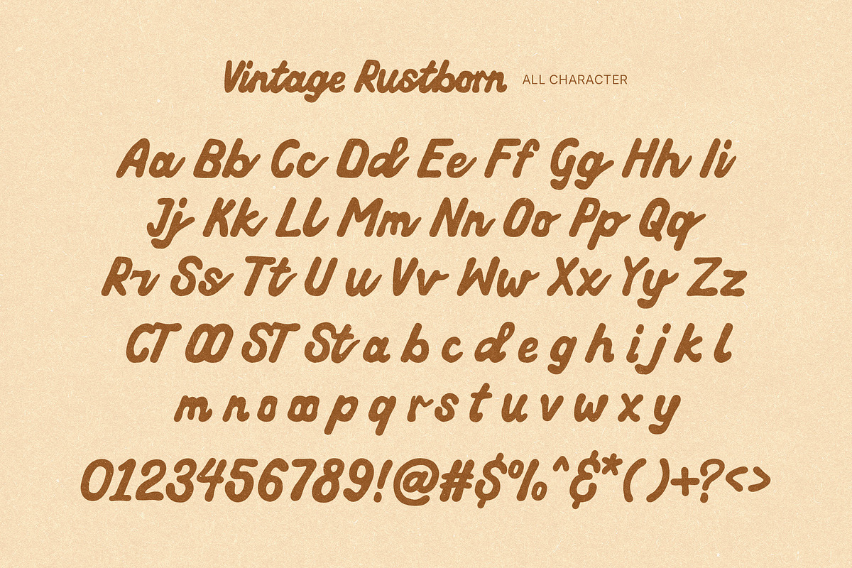 Vintage Rustborn – Retro Script Font, a Script Font by Youthlabs Studio (Photo 11 of 12)