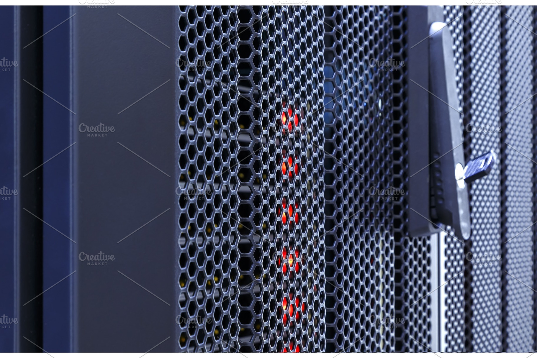 Close of front server computer grill. information technology background concept. blur depth of field, a Technology Photo by VLADIMIRCARIBB