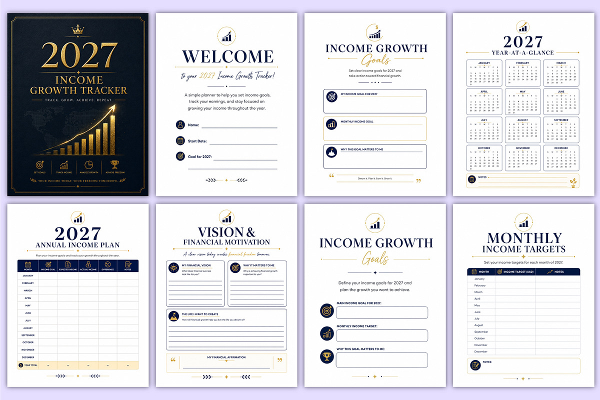 2027 Income Growth Tracker Kdp, a Stationery Template by Mustafiz (Photo 2 of 4)