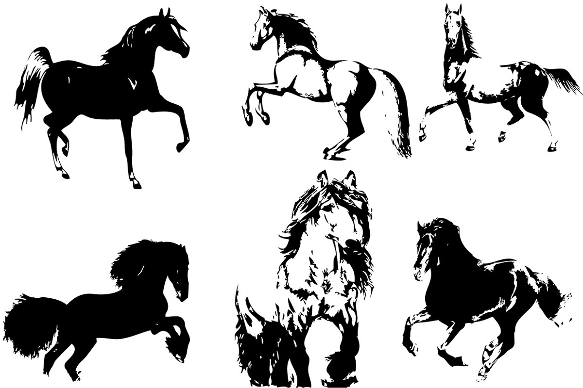 Hand drawn horse collection, vector, an Animal Illustration by AnastasiyaOleynik (Photo 11 of 11)